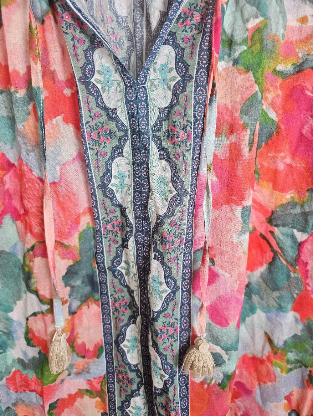 Soft Surroundings Colorful Spring Long Sleeve Top Lightweight Size 1x - Picture 3 of 7